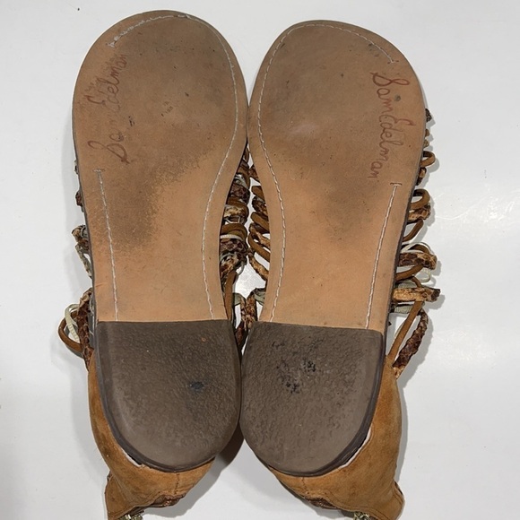 Sam Edelman Gladiator Brown Gold Sandals - Picture 7 of 9